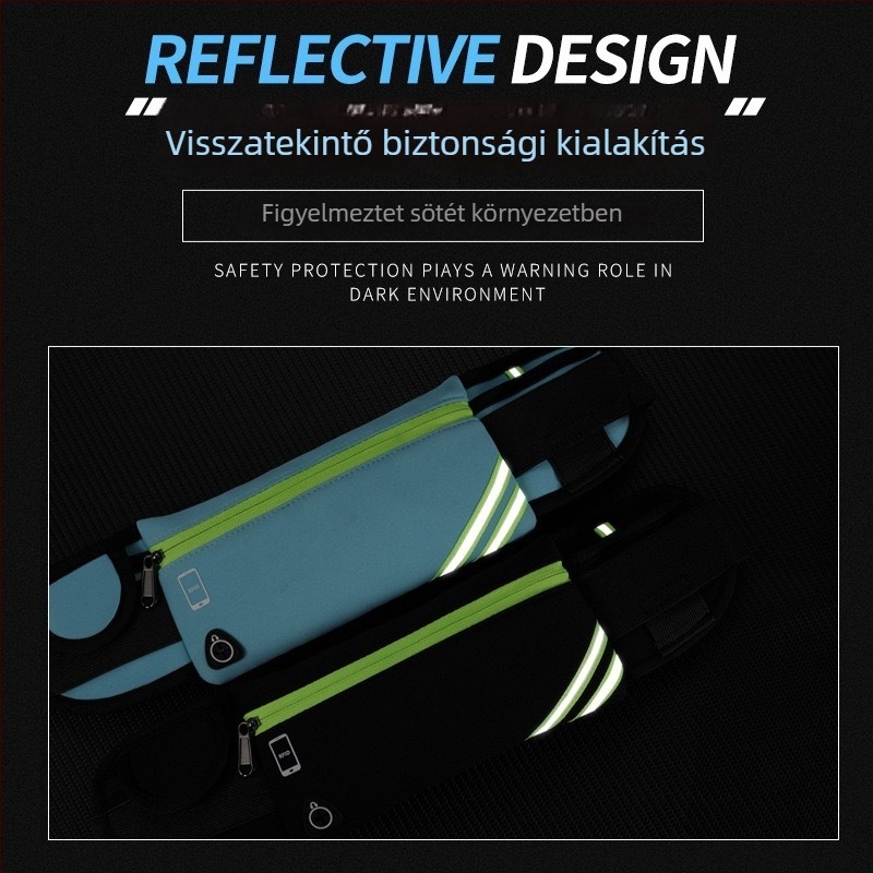 Lycra anyagú sport deréktáska, ultrakönnyű tárolóval, uniszex, kültéri sportokhoz, Vanlain