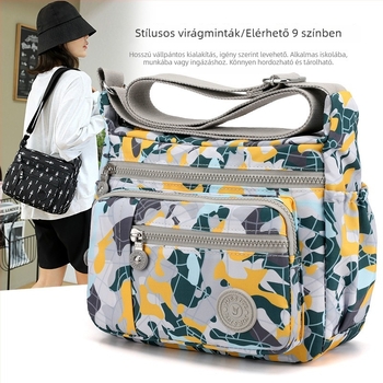 Nylon női váll-táska messenger stílussal, közepes méretű, Oxford anyagú, mindennapi női táska