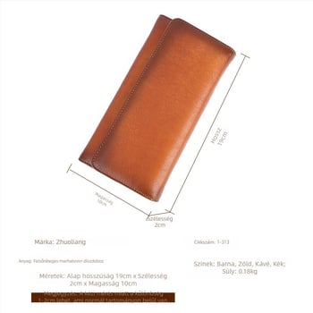 Zhuo Liang valódi bőr női pénztárca — egyoldalas klots, kártyatartó és hely a telefonhoz, első réteg marhabőr, poliészter bélés, rendkívül könnyű
