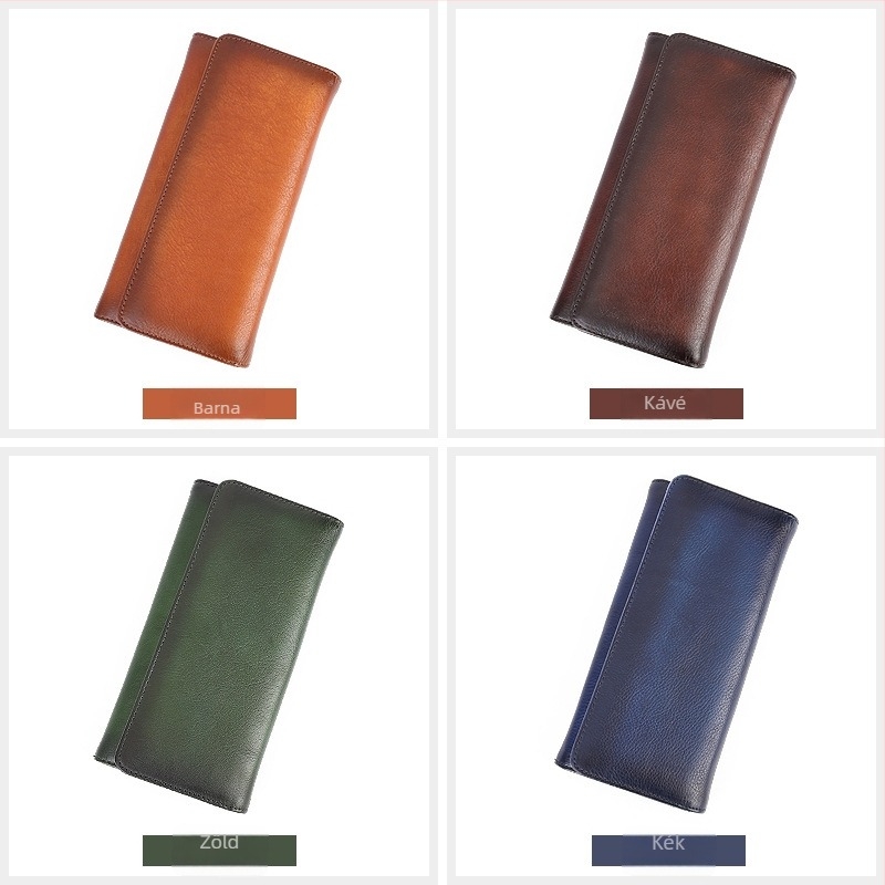 Zhuo Liang valódi bőr női pénztárca — egyoldalas klots, kártyatartó és hely a telefonhoz, első réteg marhabőr, poliészter bélés, rendkívül könnyű