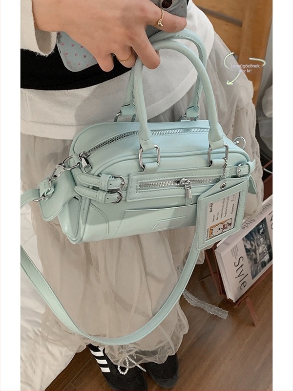 Városi egyszerűségű crossbody táska, PU anyagból, négyszögletes alak, cipzár, 2025 tavasz