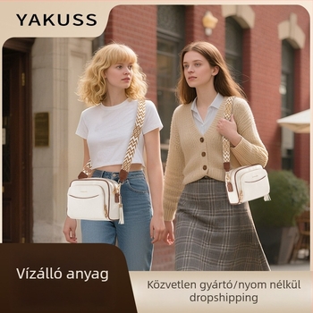 Női válltáska (vízszintes négyzet alakú, PU anyag, cipzáras záródás, poliészter bélés, egyetlen vállpánt)