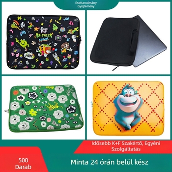 Laptop tok ütésálló diving anyagból, poliészter bélés, városi minimalist stílus, mintázat figurával, kompatibilis laptophoz és tablethez