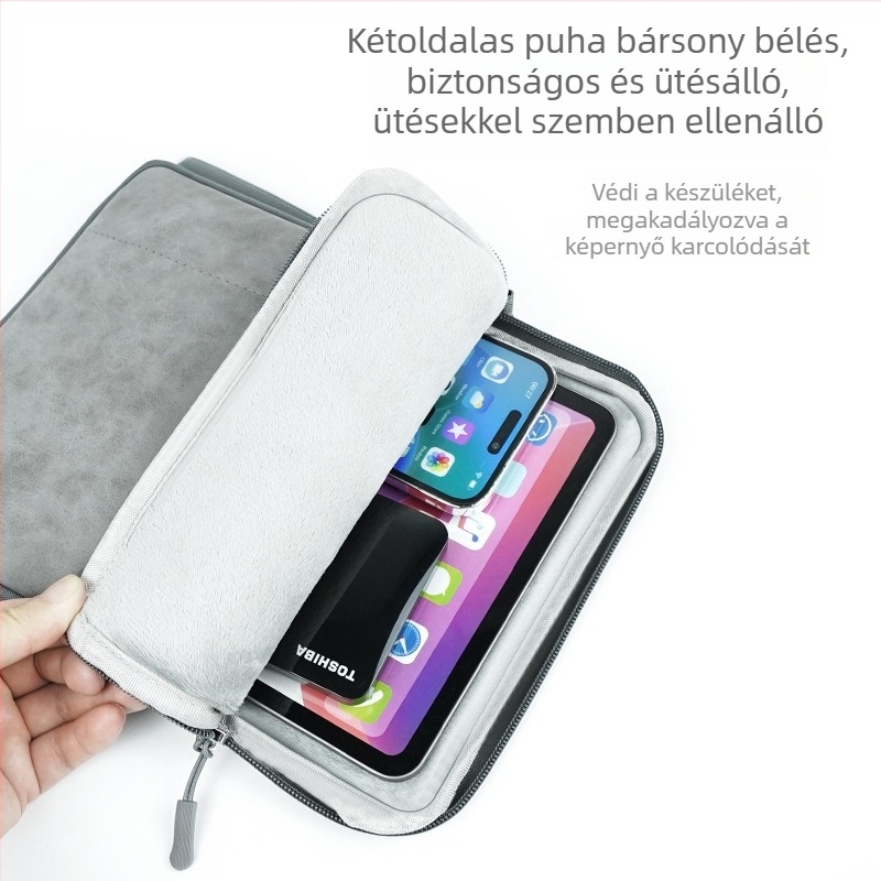 Tabletta- és laptophüvely táska | Nylon, vízálló, kopásálló, lopás elleni védelem, szintetikus bőr belső bélés