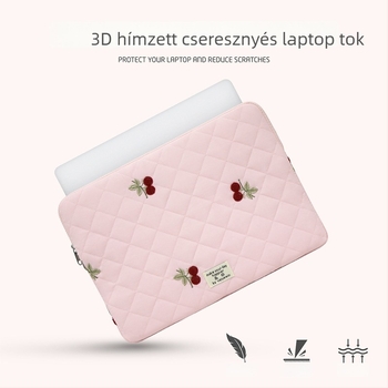 13 hüvelykes laptop tok cseresznyés hímzéssel és poliészter béléssel