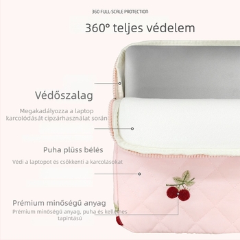 13 hüvelykes laptop tok cseresznyés hímzéssel és poliészter béléssel