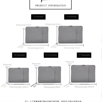 MacBook notesz tok cipzárral, poliészter bélés, belső számítógép zseb, kopásálló