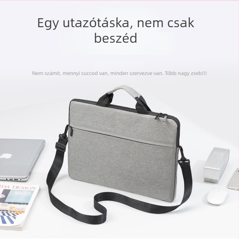 Ultra vékony laptop táska Oxford anyagból, poliészter bélés, vállon hordható
