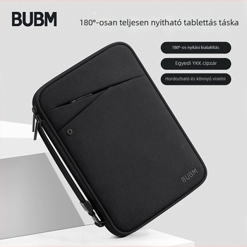 Táblagép védőtok – vízálló, lélegző, többfunkciós; Oxford anyag, cipzár, puha fogantyú, clutch-stílus, városi minimalizmus
