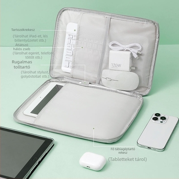 PU bőrhatású tabletahüvely belső béléssel, iPad védőtok, 11 hüvelyk