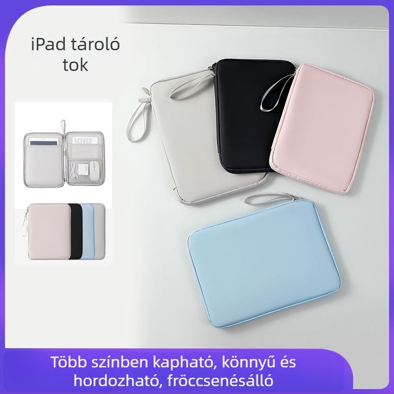 PU bőrhatású tabletahüvely belső béléssel, iPad védőtok, 11 hüvelyk