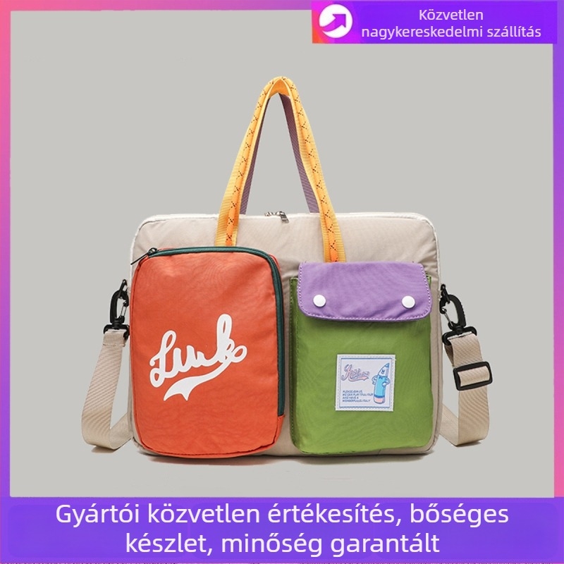 Nylonból készült crossbody táska, street trend stílus, szöveges minta, poliészter bélés, uniszex