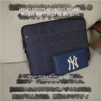 Denim tabletatároló táska, nagy kapacitású, multifunkcionális, belső poliészter bélés — uniszex, 2023 ősz