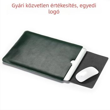 Valódi marhabőr laptop tok fedeles nyitással, belső számítógépes zseb, vízálló, modell 9407