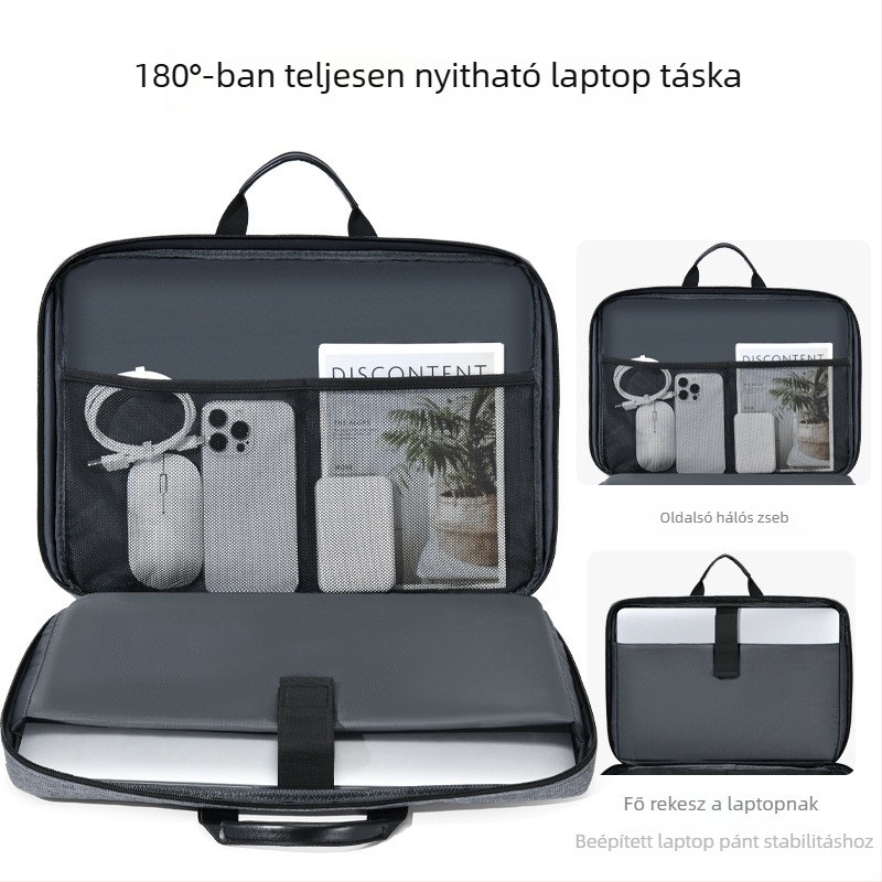 Oxford anyagú laptop- és tabletatáska, vízálló, ultra könnyű, kopásálló, bővíthető, városi egyszerű stílus