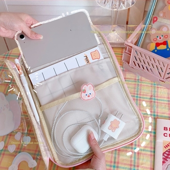 Tabletás és laptop táska – átlátszó PVC, vízálló, anime rajzfilm minta, Tengyi Premium