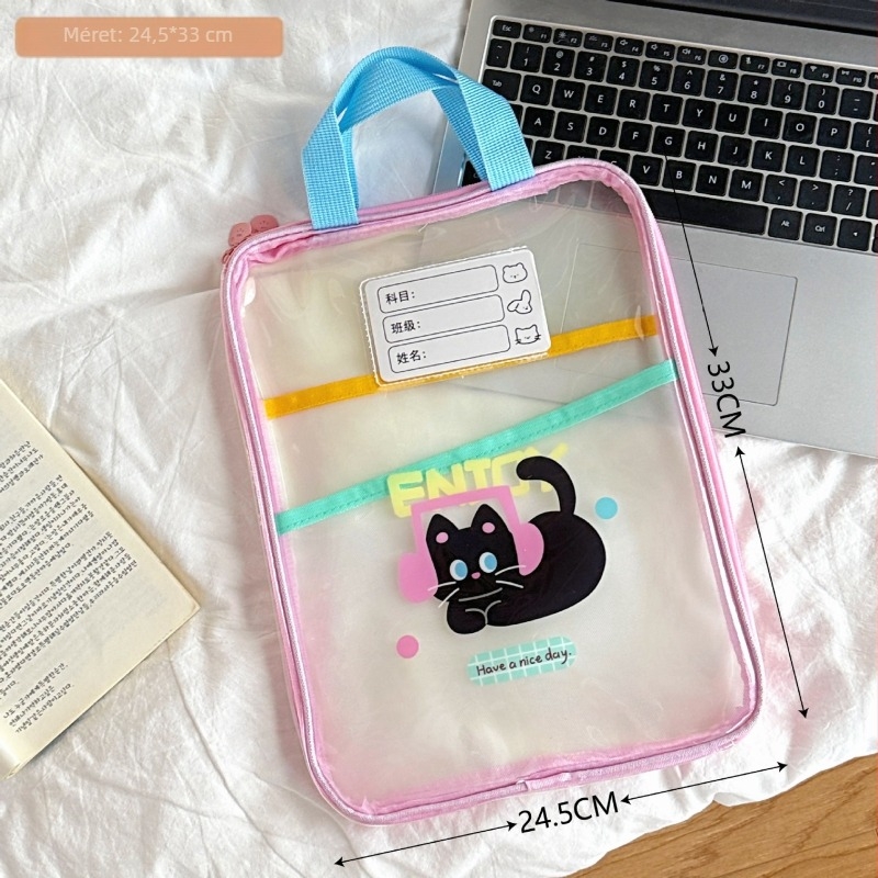 Tabletás és laptop táska – átlátszó PVC, vízálló, anime rajzfilm minta, Tengyi Premium