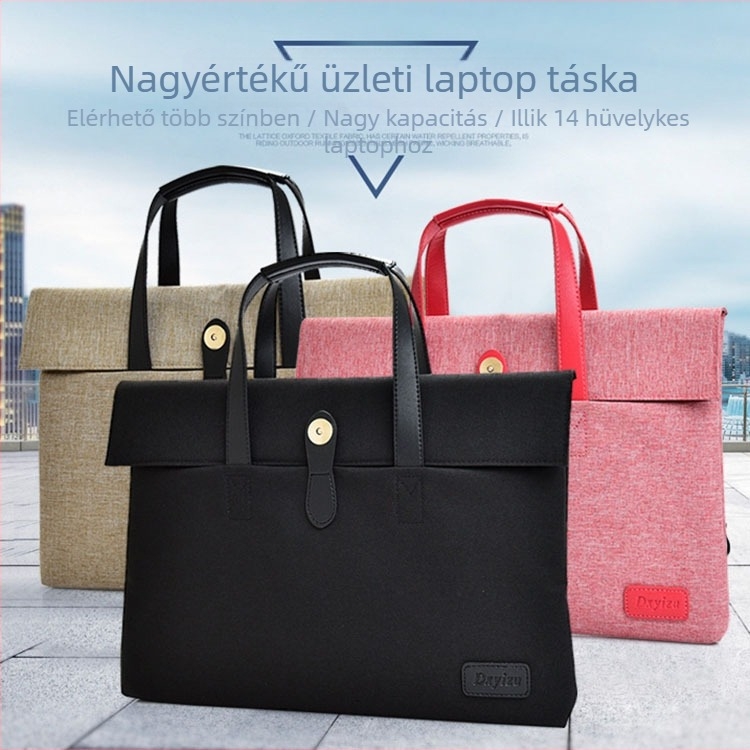 Laptoptáska belső béléssel, Koreai-stílusú egyszerű üzleti táska, Oxford anyagból, cipzáras nyitás, vízálló és kopásálló