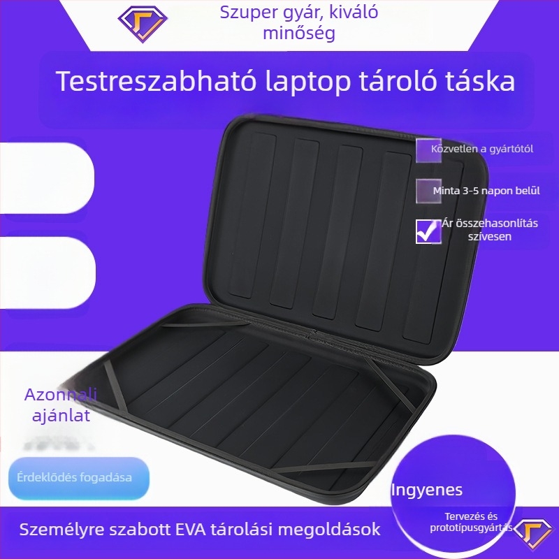 EVA számítógép tároló táska cipzárral, puha fogantyúval, vízálló, kopásálló, antiszeizmikus védelem
