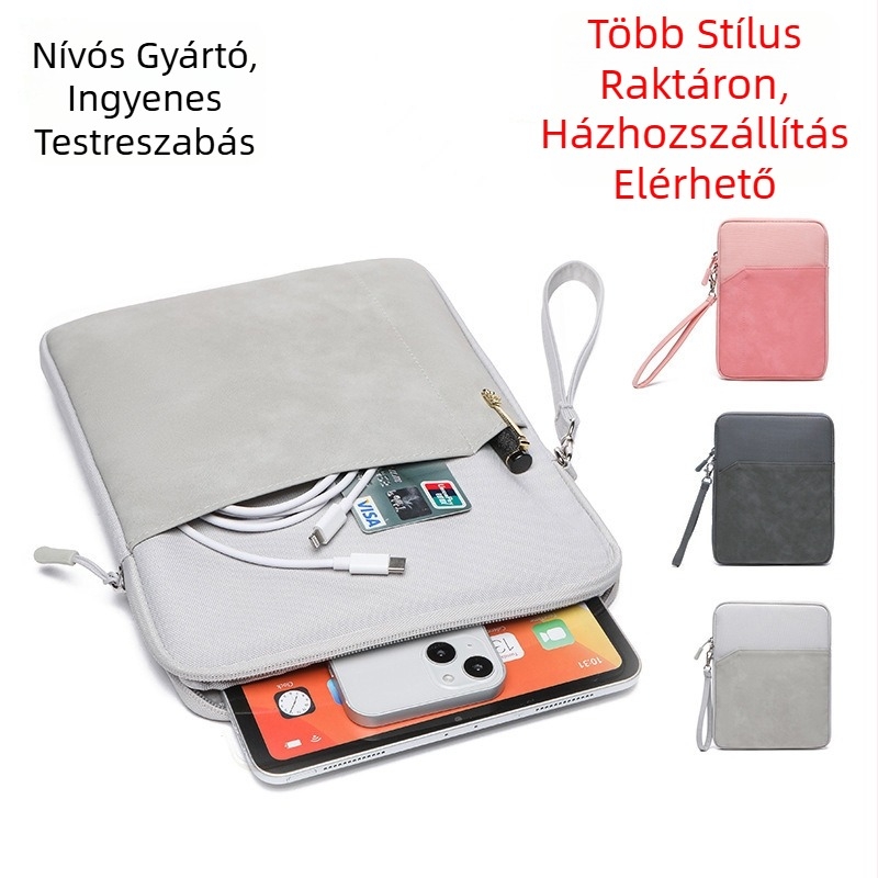 iPad/tablet táska 7,9–13 hüvelykig, hordozható tok nylon béléssel, poliészter külsővel, uniszex street style