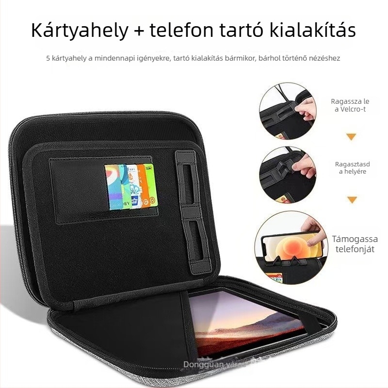 Surface Pro 7 védő keményhéjú EVA tároló táska (Modell 127 • Teherbírás 101 • Varrási technika • Többfunkciós)
