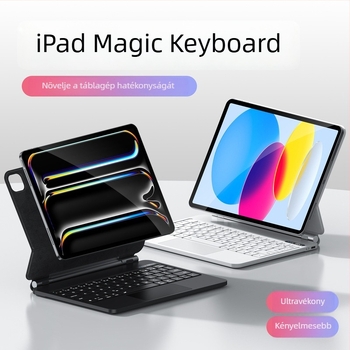 Bluetooth‑os háttérvilágítású billentyűzet mágneses lebegéssel iPad Air 4/5/6‑hoz – többérintés