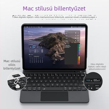 Bluetooth‑os háttérvilágítású billentyűzet mágneses lebegéssel iPad Air 4/5/6‑hoz – többérintés
