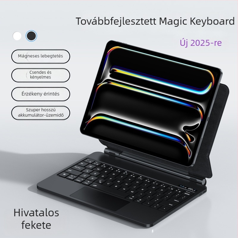 Bluetooth‑os háttérvilágítású billentyűzet mágneses lebegéssel iPad Air 4/5/6‑hoz – többérintés