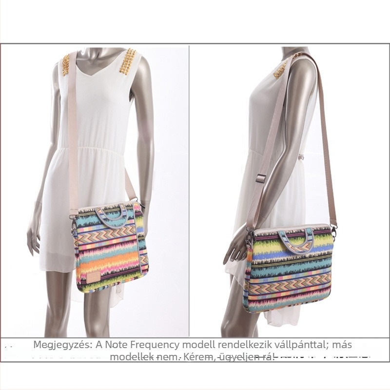 LISEN vászon laptop táska – cipzár, belső számítógép-zseb, bélés (LS-108) (anyag: vászon; nyitás: cipzár; bélés: poliészter-pamut; zseb: számítógép)