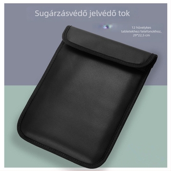 Tablettes és okostelevédő táska RFID védelemmel, anti‑radiáció, anti‑demagnetizáció, PU bőr, Velcro zárás