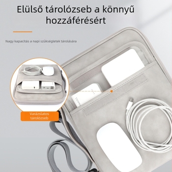 PU anyagú, nagy kapacitású tablet-táska, keresztpánttal és kézi fogantyúval, ütésálló és vízálló, hordozható