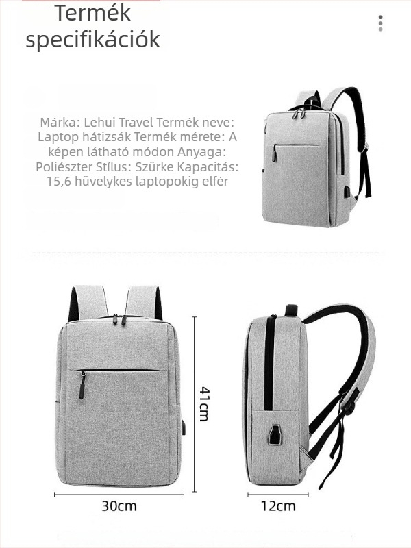 15 hüvelykes laptop hátizsák, nagy kapacitású, minimalist, többfunkciós üzleti laptop táska, hordozható