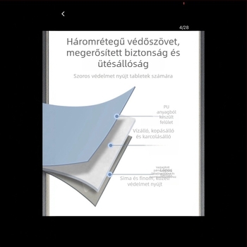 iPad védőtok PU bőrrel, kopásálló és ütésálló, városi minimalistikus stílus, belső poliészter bélés