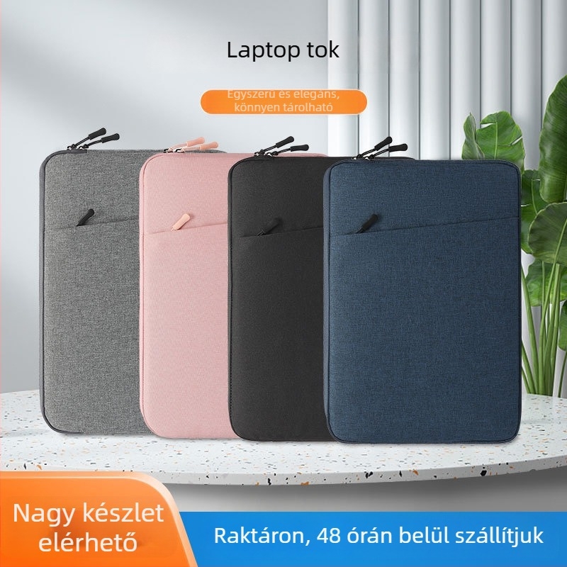 Vízálló ultrakönnyű laptop tok plüss belsővel és ütésvédelmi funkcióval — poliészter