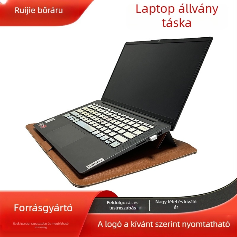Notebooktáska állvánnyal, PU anyag, kopásálló, 2024 nyár, RJ-márka