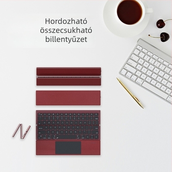 Vezeték nélküli Bluetooth billentyűzet érintőpad-dal, háromrészes összecsukható kivitel, modell Z01, ergonómikus, kompatibil okostelefonokkal, tabletekkel és laptopokkal