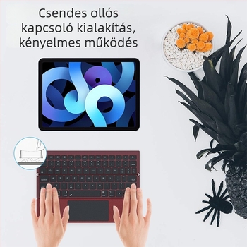 Vezeték nélküli Bluetooth billentyűzet érintőpad-dal, háromrészes összecsukható kivitel, modell Z01, ergonómikus, kompatibil okostelefonokkal, tabletekkel és laptopokkal