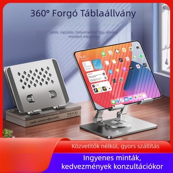 Tablettatartó J50 – fém, 360° forgás, állítható, kompatibilis az iPad/iPhone modellekkel, tömeg 495 g