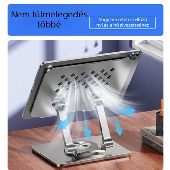 Tablettatartó J50 – fém, 360° forgás, állítható, kompatibilis az iPad/iPhone modellekkel, tömeg 495 g