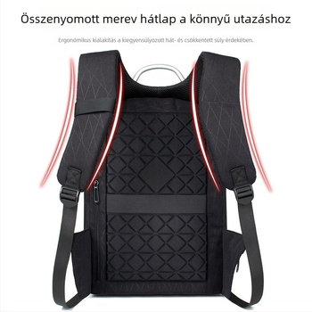 Hátizsák lopás elleni védelemmel, légáteresztő, vízálló, kopásálló anyagból, USB töltőporttal; belső zsebek laptop/tablet/ID számára