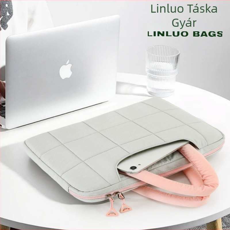 Linluo laptop táska — lélegző, poliészter, PU bélés, téli 2025 kiadás