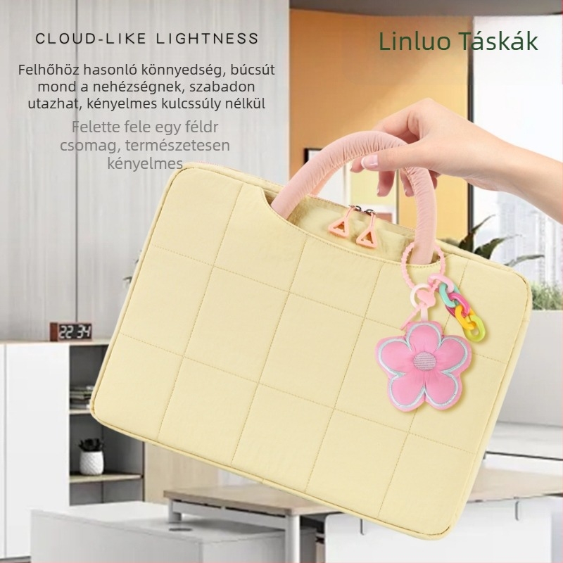Linluo laptop táska — lélegző, poliészter, PU bélés, téli 2025 kiadás