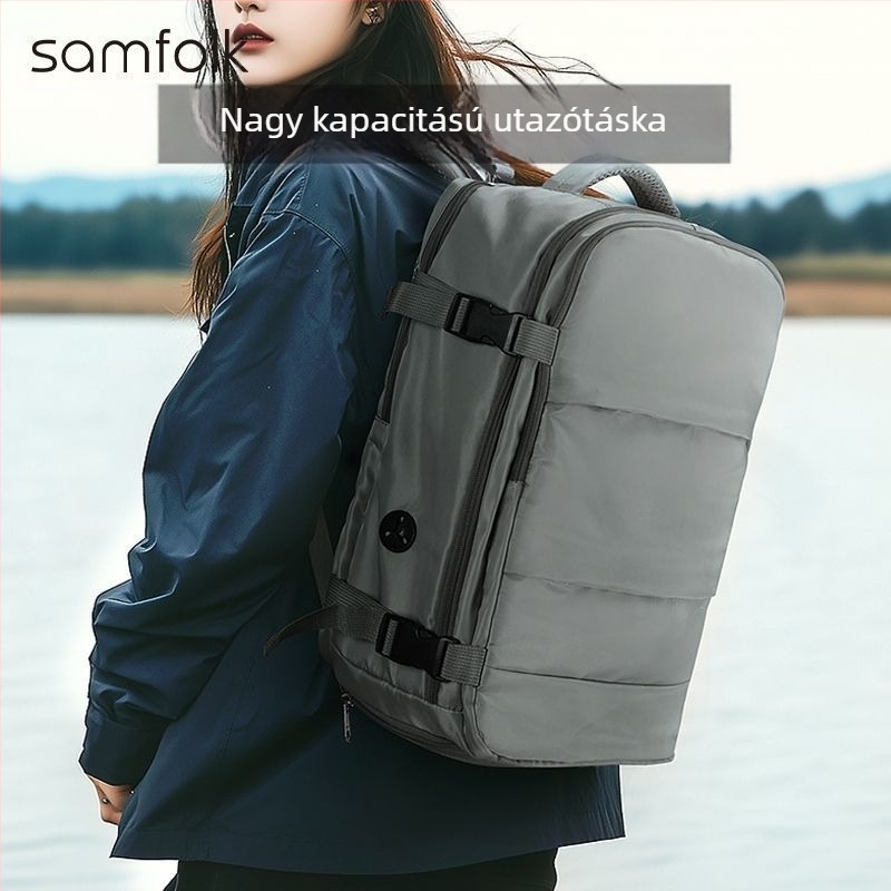 SAMFOLK utazó és üzleti hátizsák, nagy kapacitású, 15 hüvelykes laptophoz, textil (Márka: SAMFOLK; Laptop: 15 hüvelyk; Anyag: Textil; Nem: Férfi)