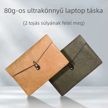 Ultra könnyű laptop táska DuPont papírbéléses belsővel 13,3/14/15,6 hüvelykes laptopokhoz; univerzális 13–16 hüvelyk.