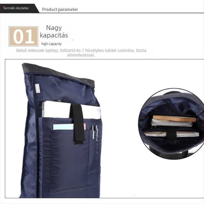 Unisex ingázó hátizsák, kapacitás 20–35 L, kompatibil 15 hüvelykes laptophoz, poliamid anyag, légpárnás vállrendszer, tehercsökkentő kialakítás