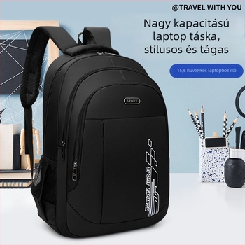 Uniszex Oxford anyagú hátizsák 13 hüvelykes laptophoz, vízálló, kapacitás alatt 20 L, légpárnás vállpántok