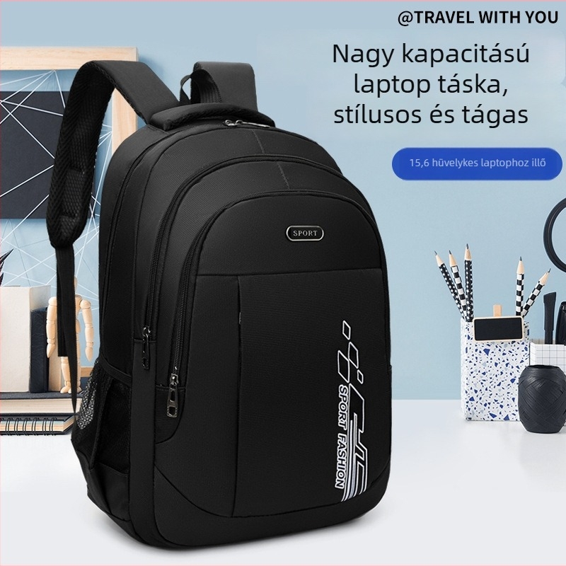 Uniszex Oxford anyagú hátizsák 13 hüvelykes laptophoz, vízálló, kapacitás alatt 20 L, légpárnás vállpántok