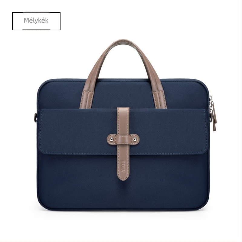 GOLF Laptoptáska védő tok belső zsebbel, kopásálló anyagú textil/szintetikus bőr, nagy kapacitás, vállon átívelő és crossbody hordozásra