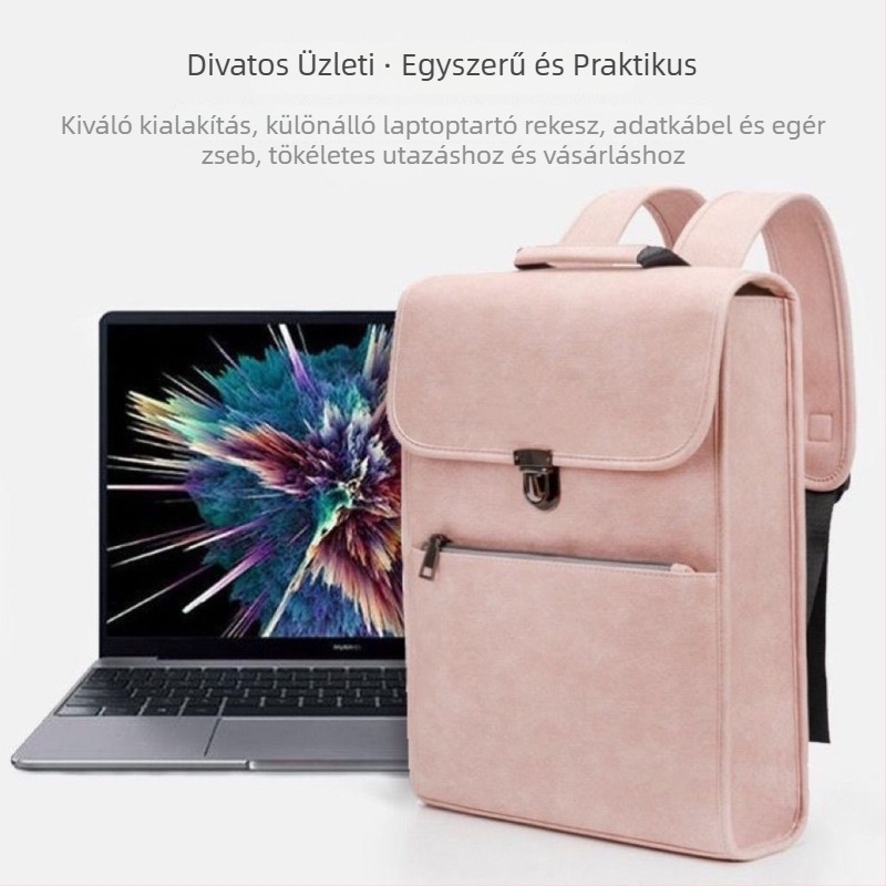 Laptop táska, egyszerű hátizsák diákoknak, Koreai stílus, mindennapi, 16 hüvelyk, PU
