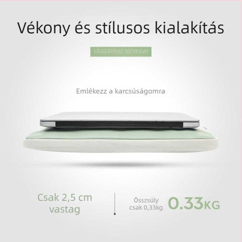 Notebook táska: légáteresztő, vízálló, ultra könnyű, kopásálló külső és ütésálló bélés; poliészter anyag, egyszínű dizájn